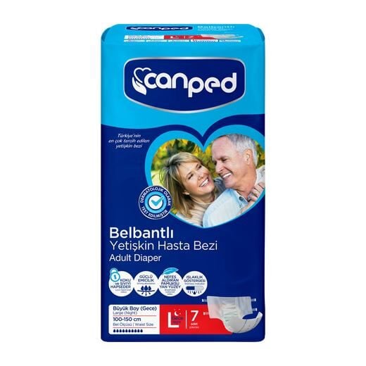 Canped Belbantlı Gece Büyük Hasta Bezi L 7'li