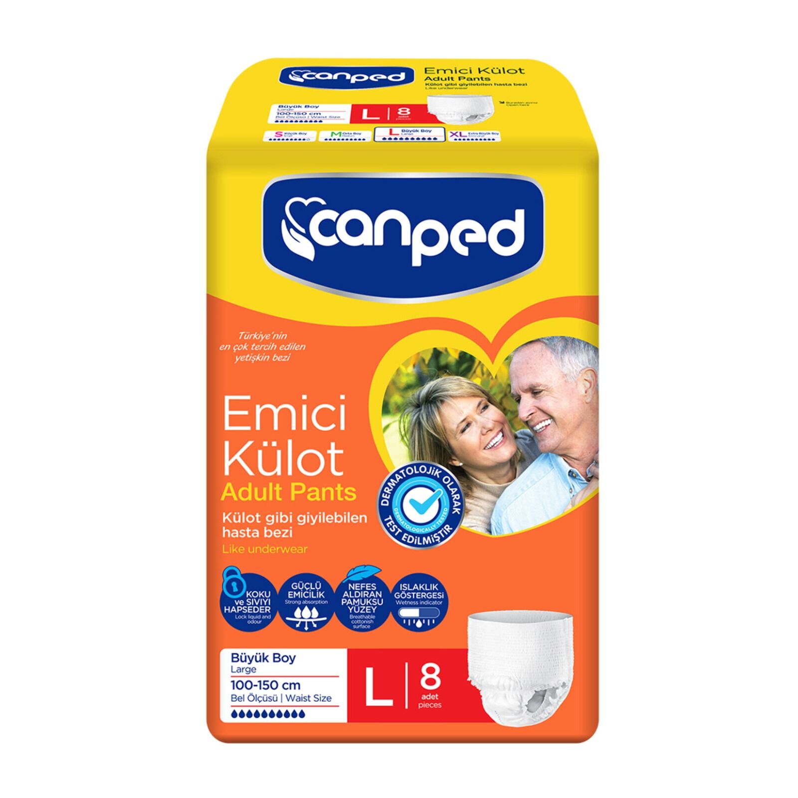 Canped Emici Külot Büyük L 8'li