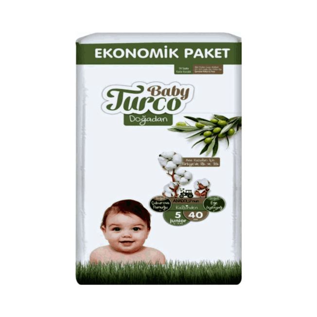 Baby Turco Doğadan 5 Numara Junior 40'lı Bebek Bezi