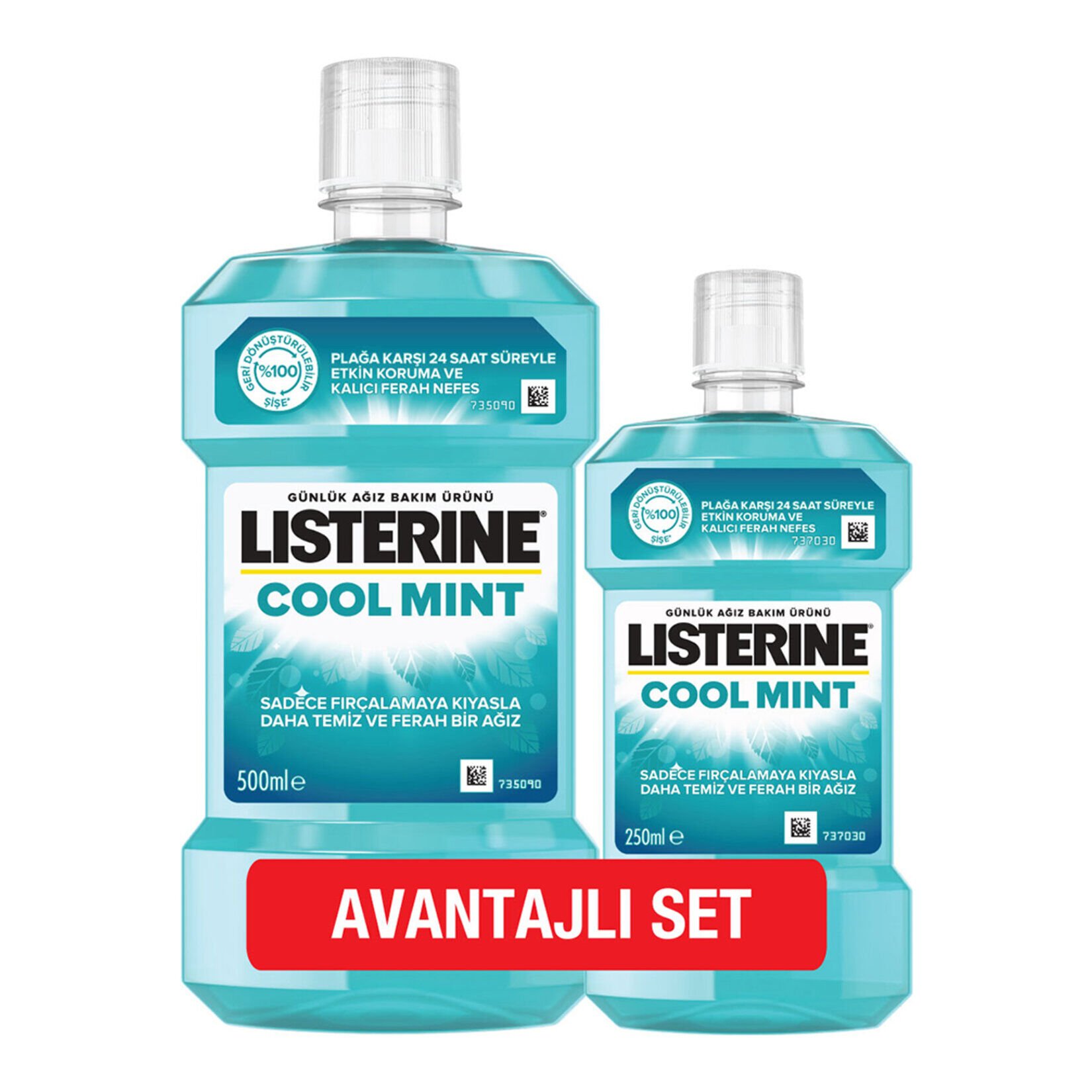 Listerine Coolmint Ağız Bakım Suyu 500 Ml+250 Ml