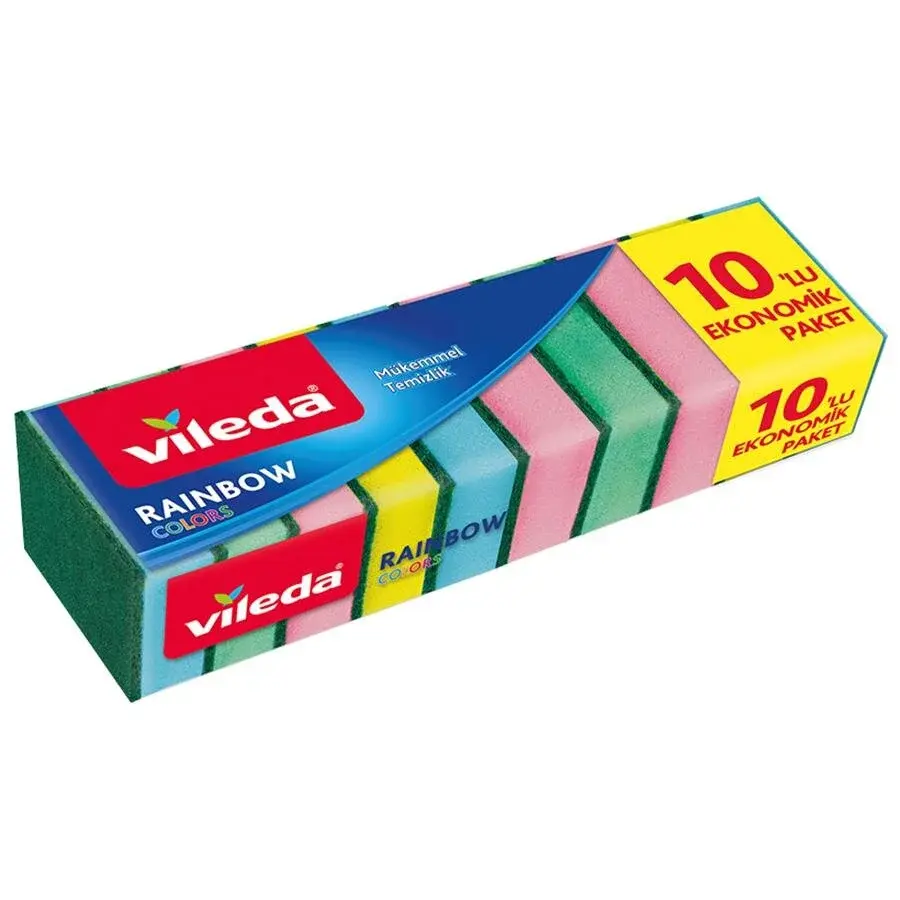 Vileda Rainbow Düz Sünger 10'lu